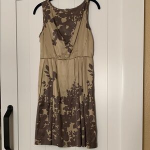 Elegant Brown Floral Women's Dress